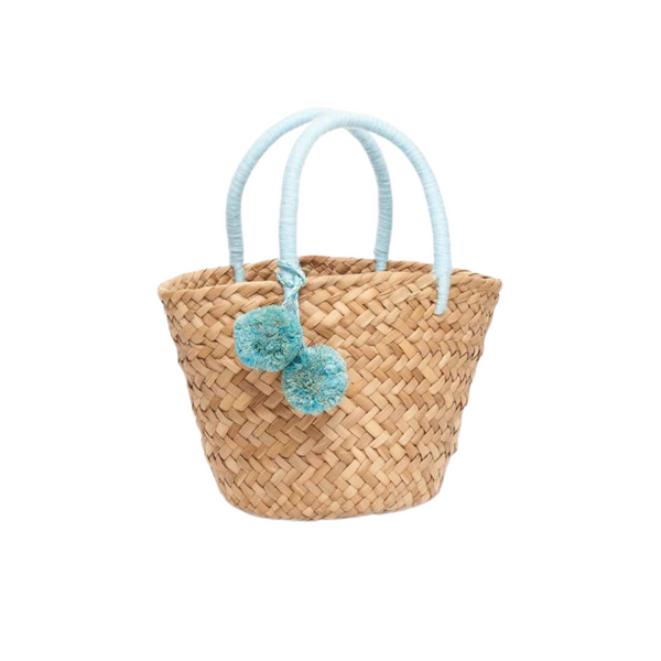 Mini St.Tropez Pom Pom Straw Tote