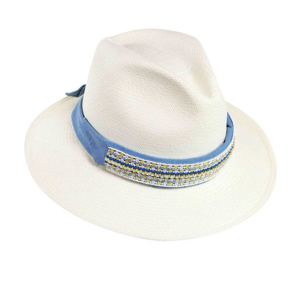 St. Tropez Yellow Sequins Panama Hat