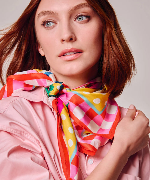 Beach Picnic 35" Silk Square Scarf