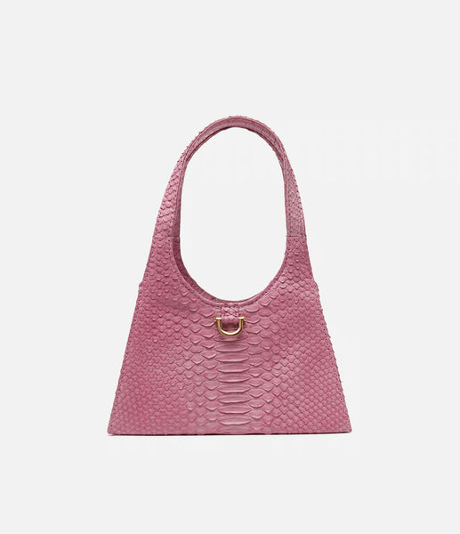 THE LADY TOTE IN BLUSH PINK PYTHON WITH GOLD HARDWARE