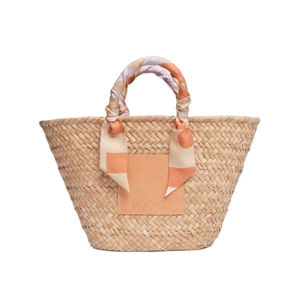 Clementine Straw Scarf Tote Bag