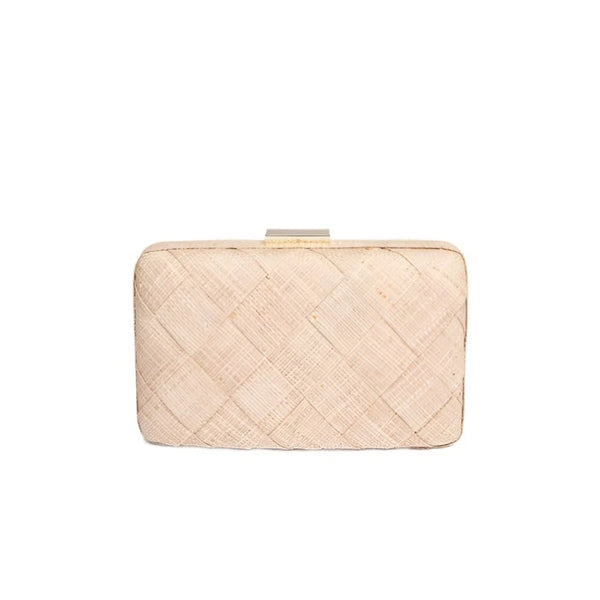 Cosette Woven Straw Clutch Bag Natural