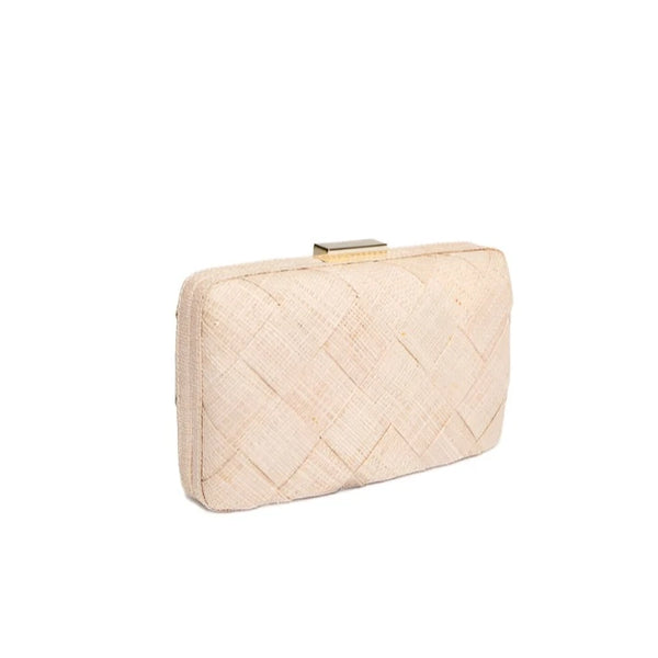 Cosette Woven Straw Clutch Bag Natural