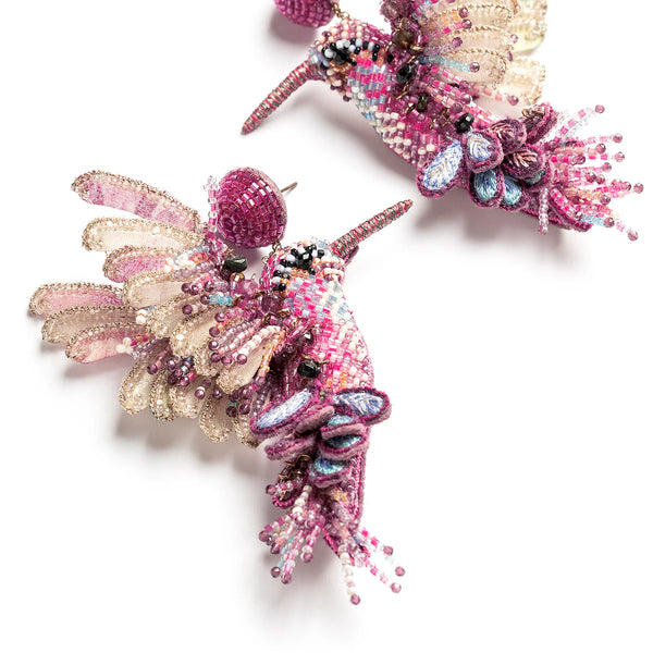 Hummingbird Earrings Fuchsia