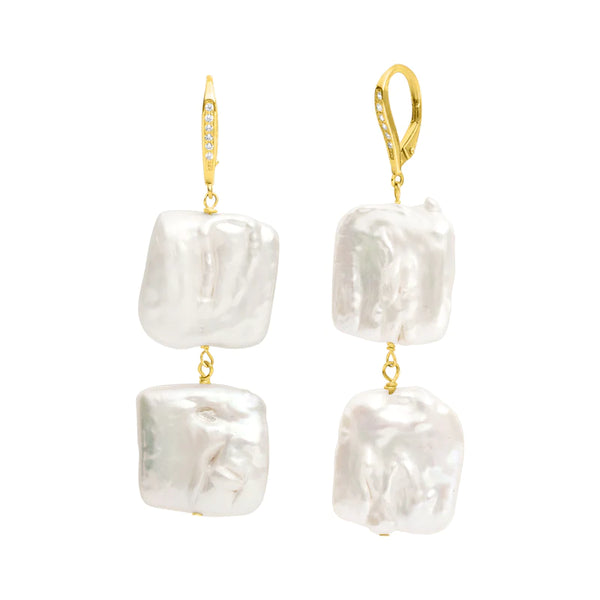 AURORA PEARL EARRINGS GOLD