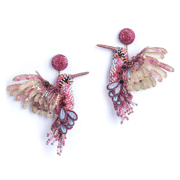 Hummingbird Earrings Fuchsia