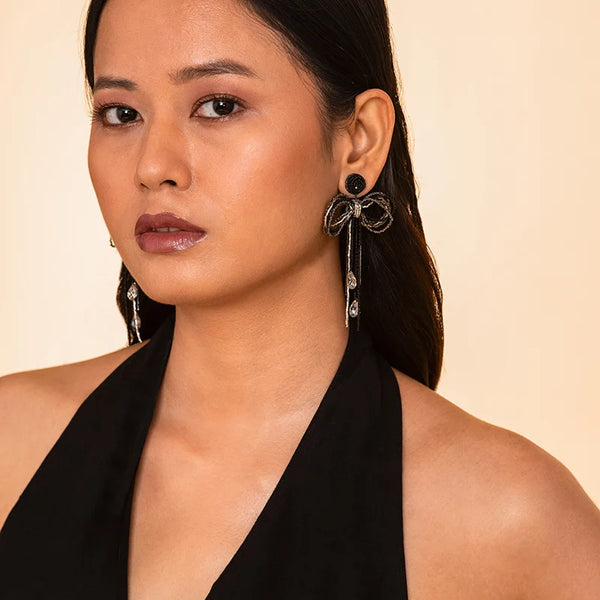 Coquette Earrings Black