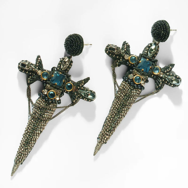 Dagger Earrings Gunmetal