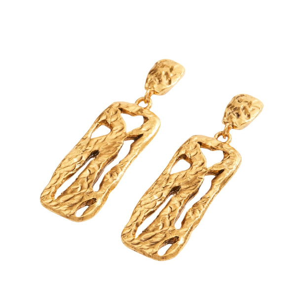 Flat Cut Our Gold Earrings