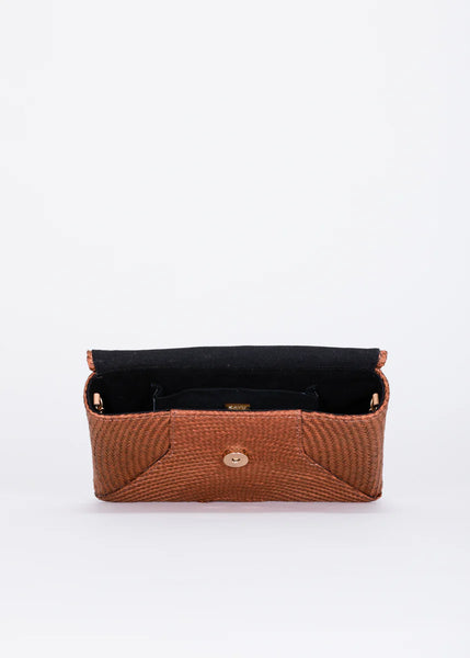 Cassia Straw Clutch Bag Brown