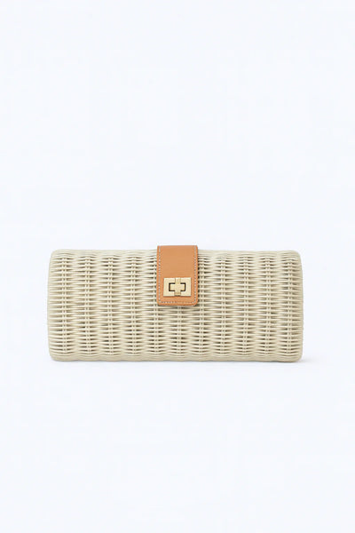 Luanne Wicker Straw Clutch Bag