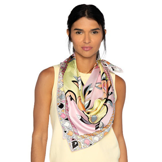 Mod Floral Square Scarf - Rosa