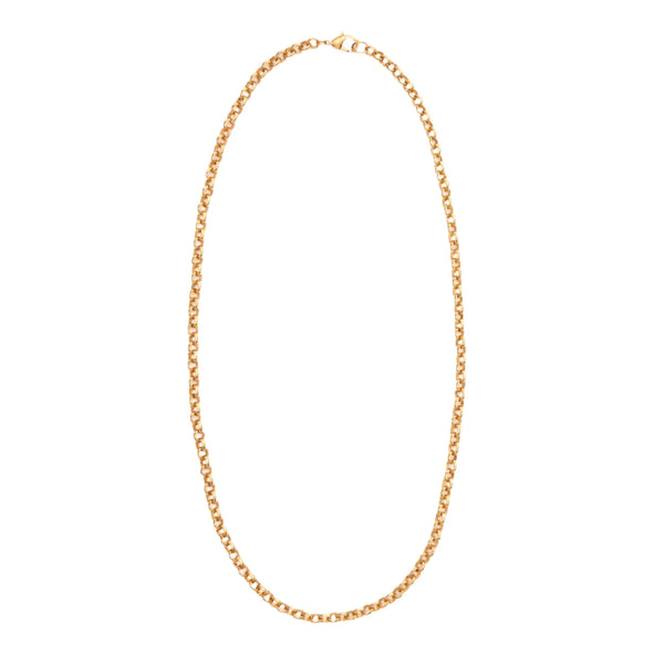 Large Circle Link Chain Necklace Gold