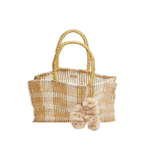 Olive Straw Tote Bag Natural