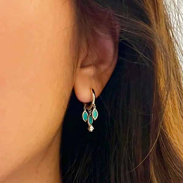 Turquoise Shaker Huggie Earring