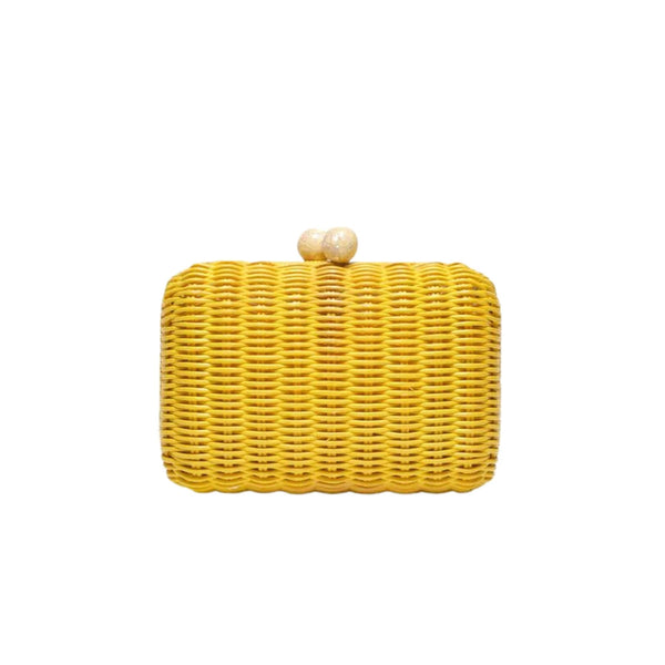 Grace Wicker Straw Clutch Bag