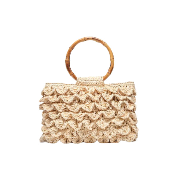 Maisel Ruffle Straw Mini Bag