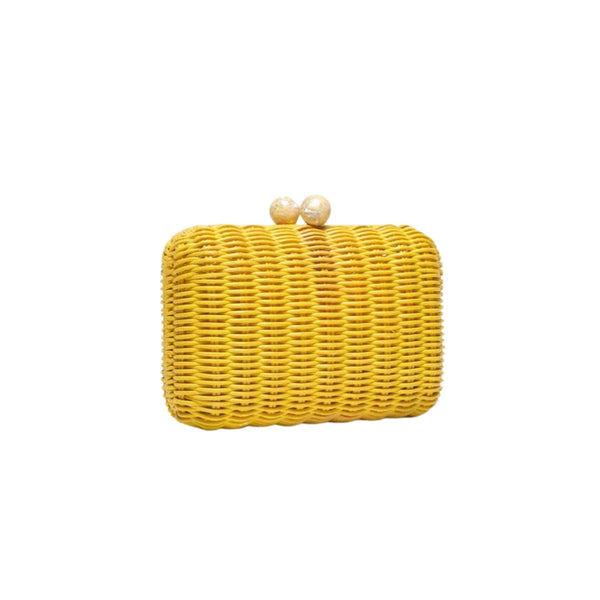 Grace Wicker Straw Clutch Bag