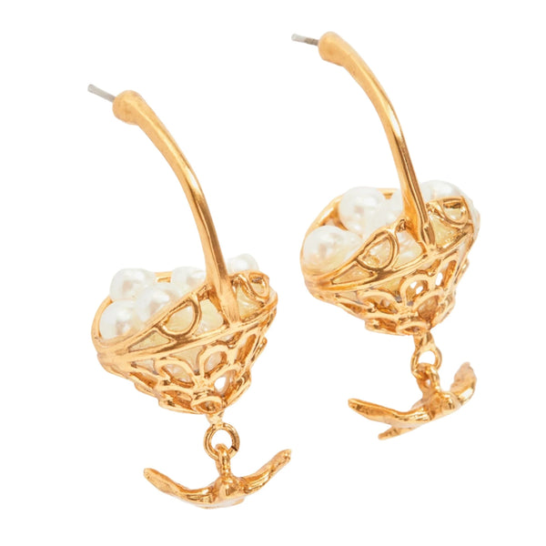 Nest Of Pearls Earrings Gold