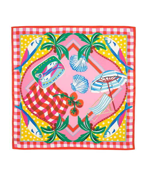Beach Picnic 35" Silk Square Scarf