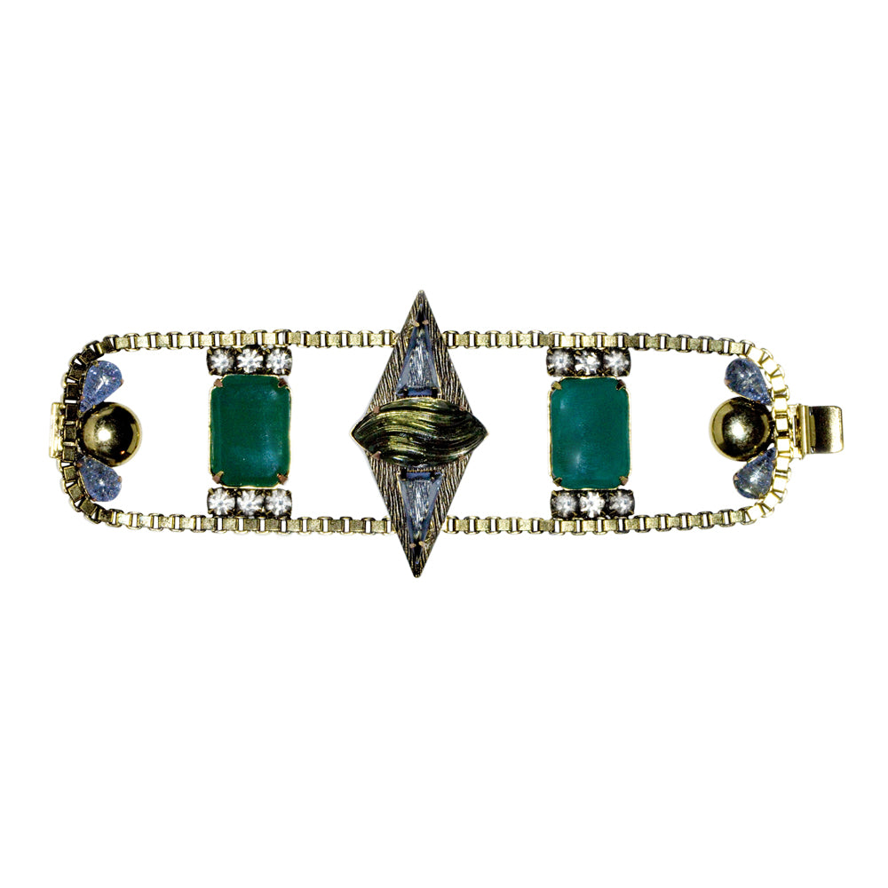 Mei Crystal and Vintage Glass Bracelet
