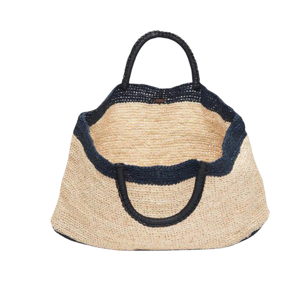 Lassen Leather Handle Straw Tote