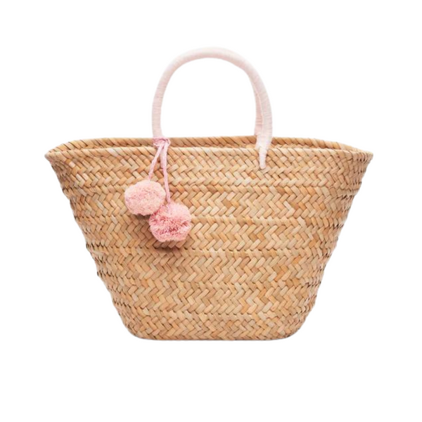 St. Tropez Pom Pom Straw Tote