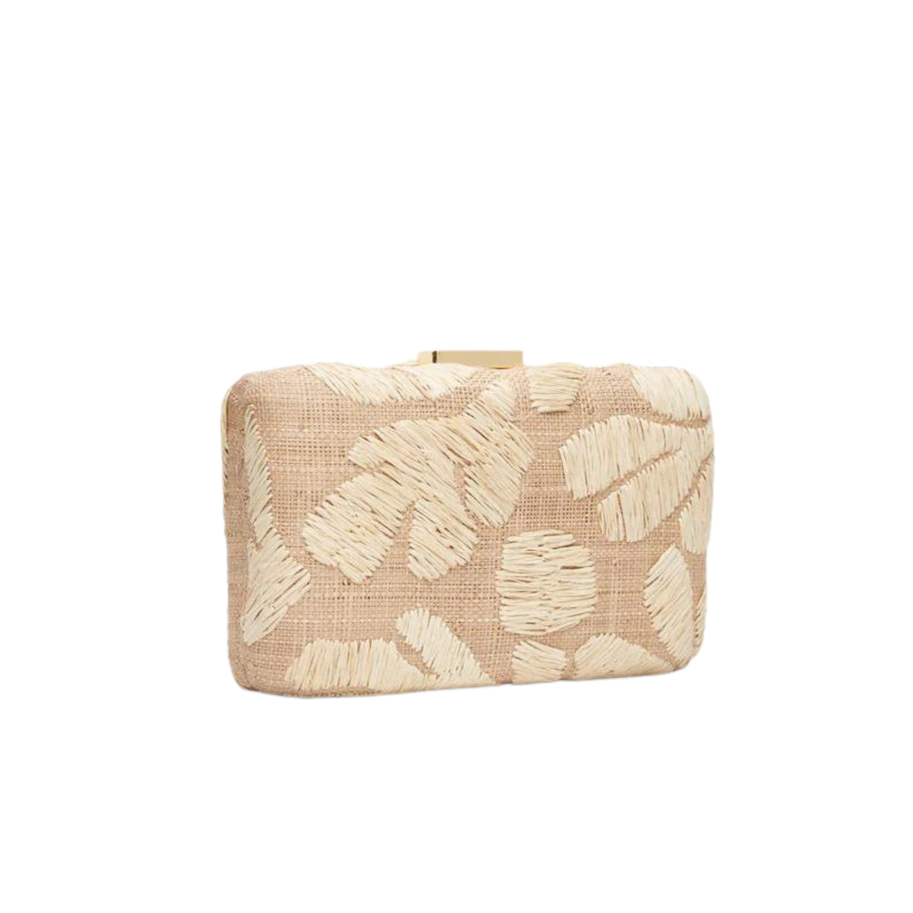 Frances Embroidered Straw Clutch Bag