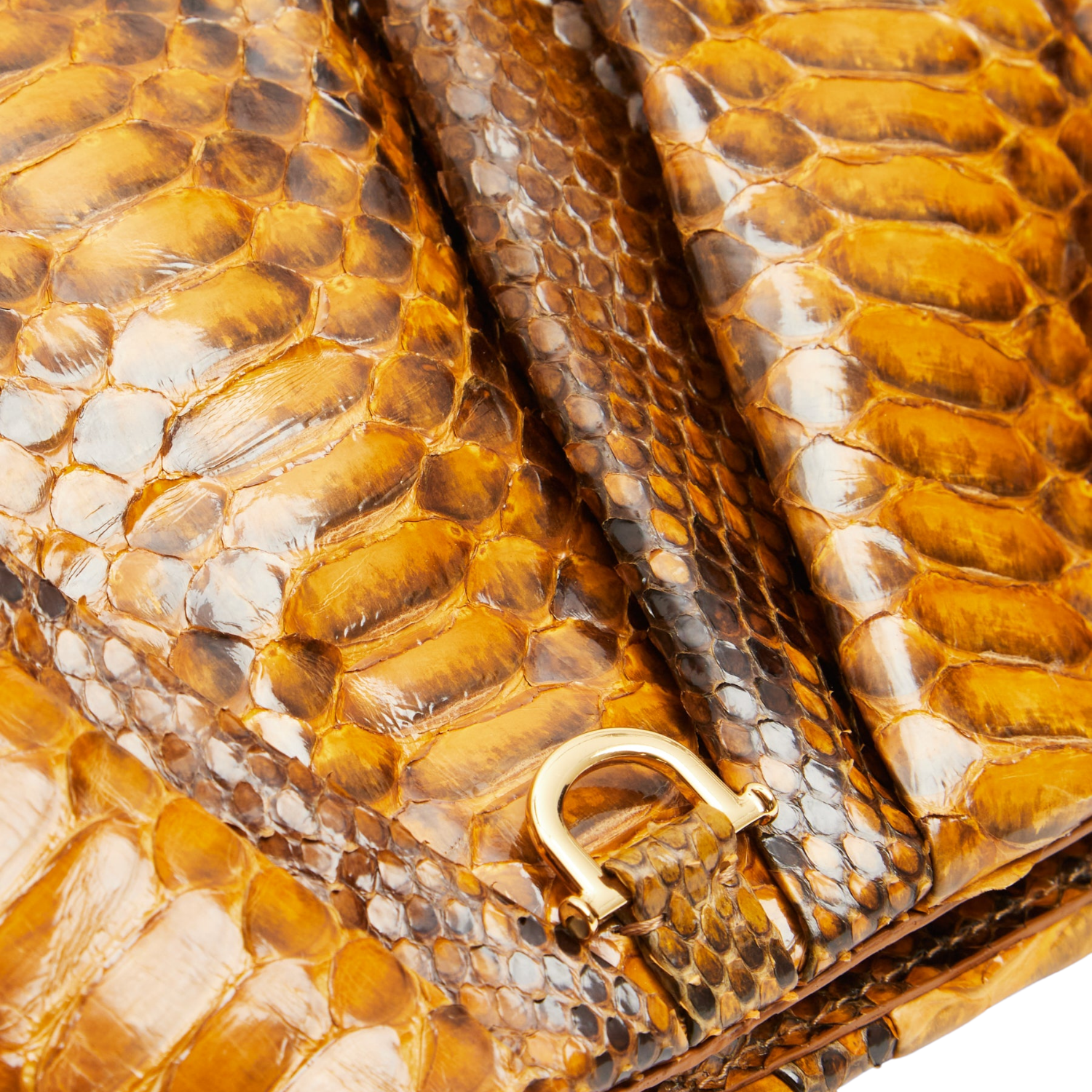 Large Python Croissant Bag Golden Tan