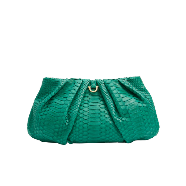 Large Python Croissant Bag Kelly Green