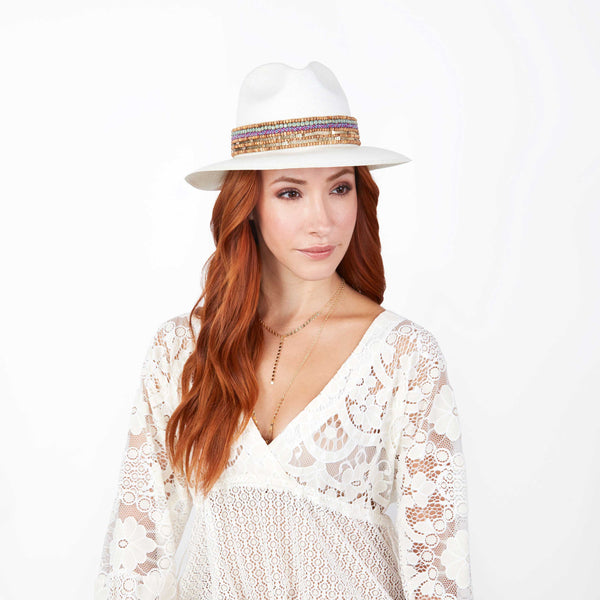 The ANACAPRI Beaded Pearl Panama Hat