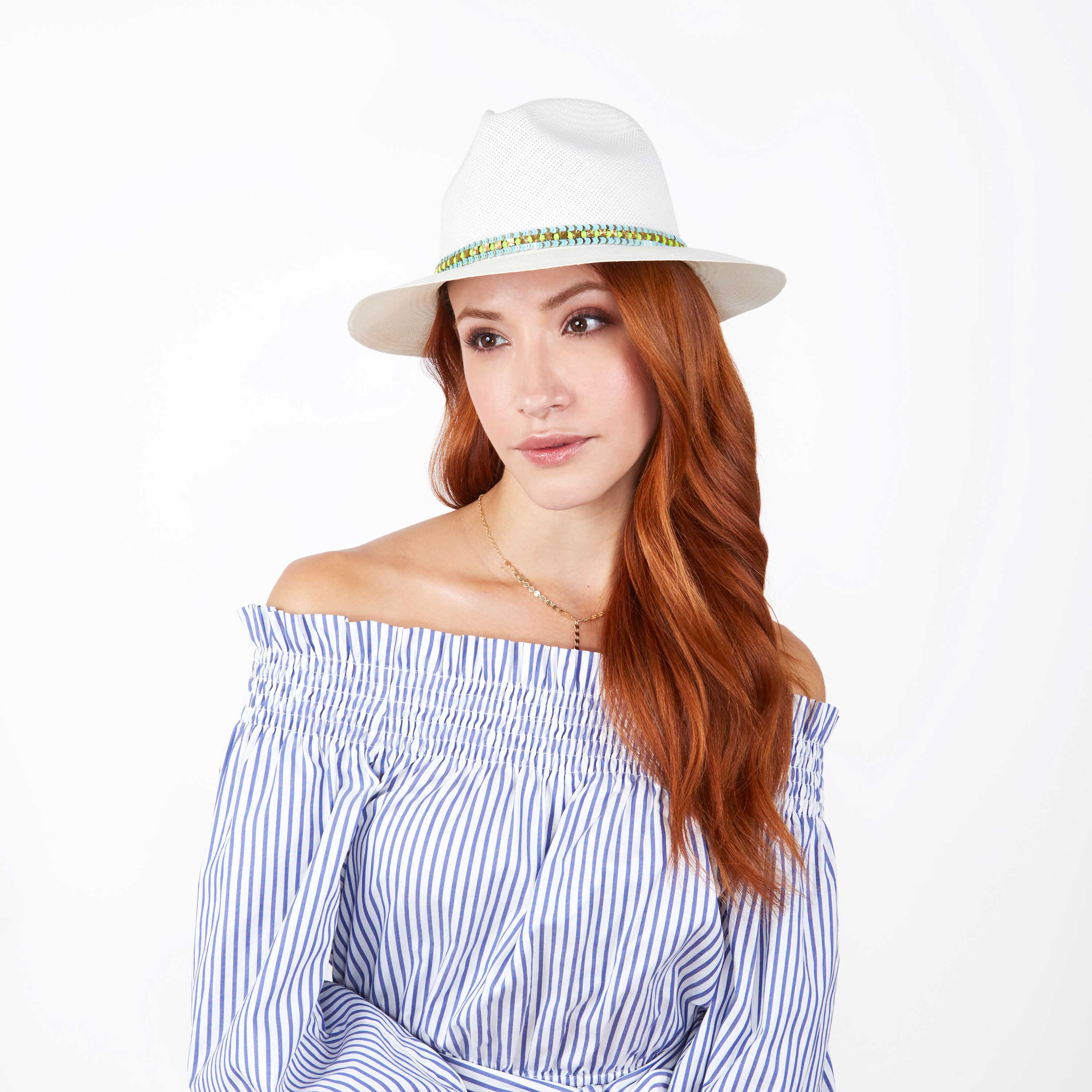 The BONAFACIO Neon Knotted Panama Hat