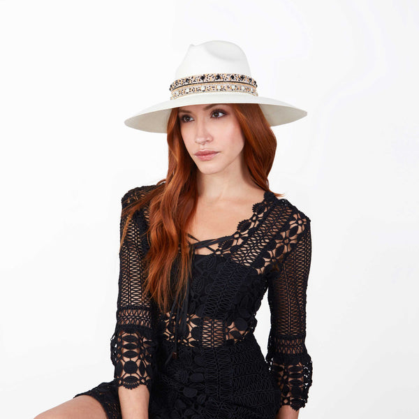 The Paros Black Crystal Panama Hat