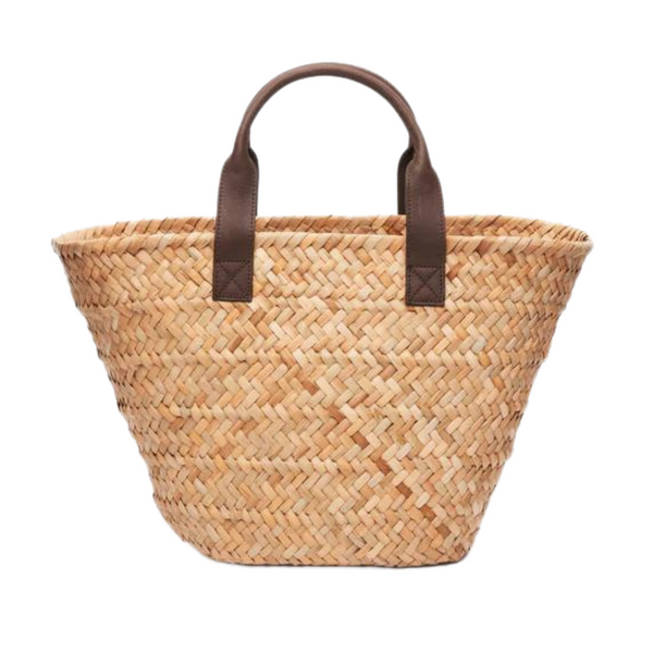 Preston Leather Handle Straw Tote