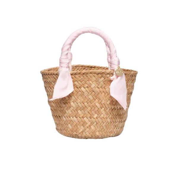 Mini Rosie Ribbon Straw Tote