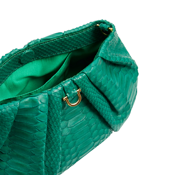 Large Python Croissant Bag Kelly Green