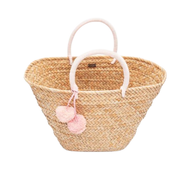 St. Tropez Pom Pom Straw Tote