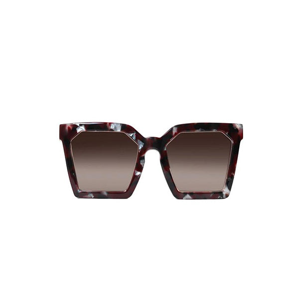 LAS ISLAS SQUARED SUNGLASSES IN RUBY