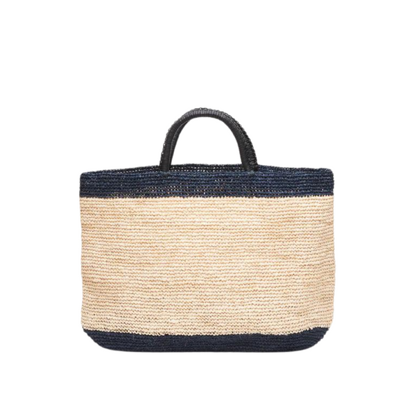 Lassen Leather Handle Straw Tote