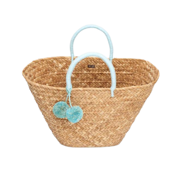 St. Tropez Pom Pom Straw Tote