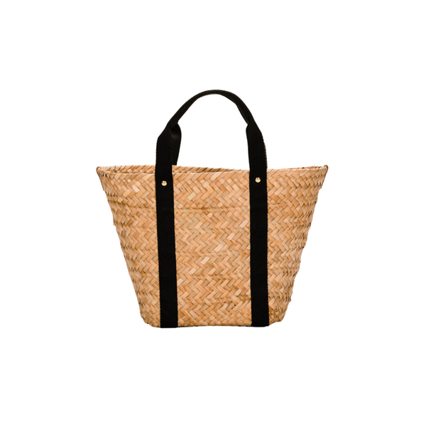 Colbie Straw Tote Black