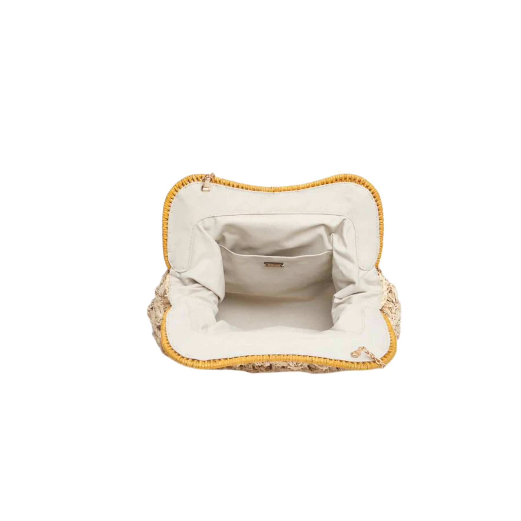White straw 2025 clutch bag