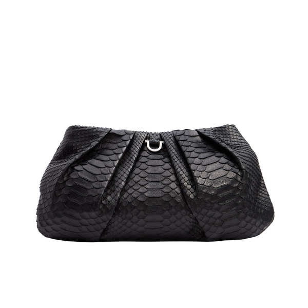 Large Python Croissant Bag Black