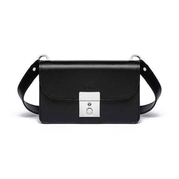 Amanda Black Leather Belt Bag