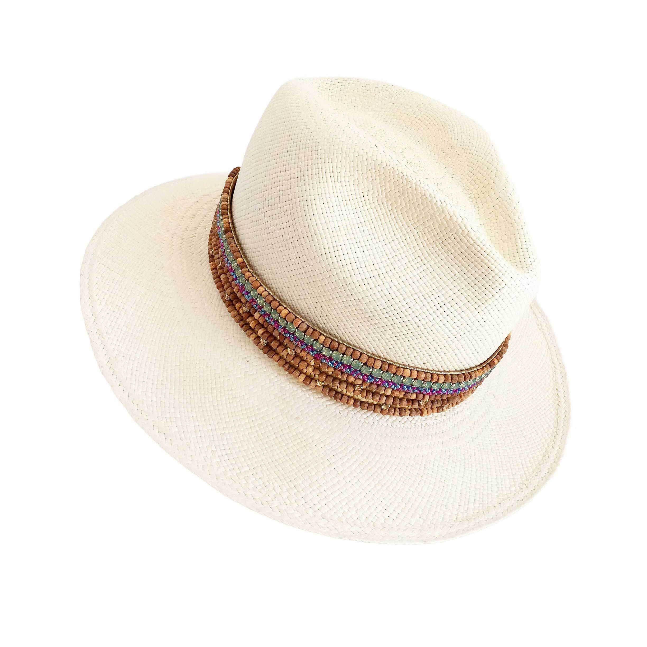 The ANACAPRI Beaded Pearl Panama Hat