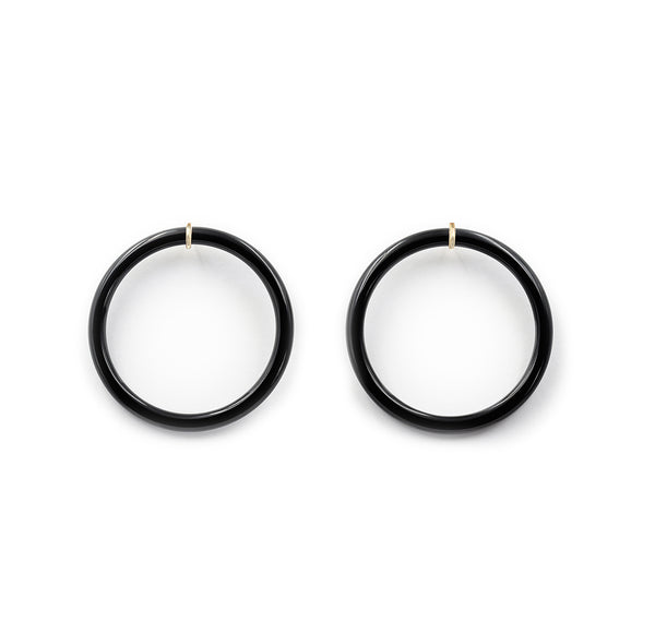 Donut Hoop Earring in Black Onyx