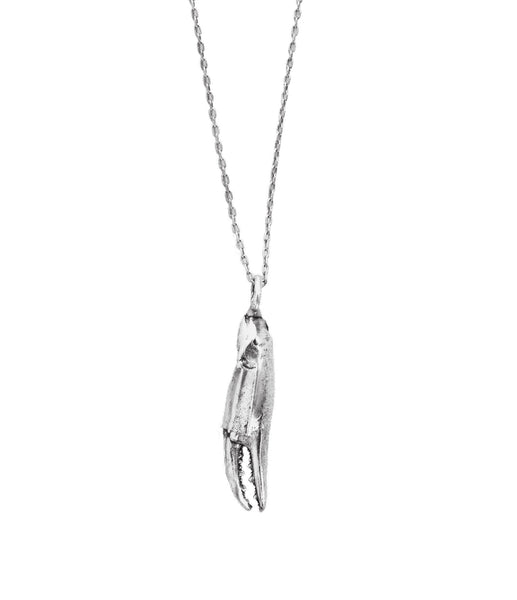 Large Crab Claw Necklace Silver