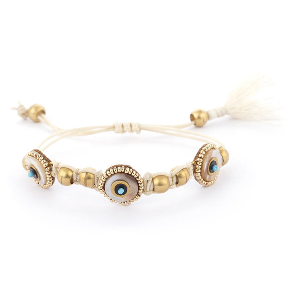 handmade gold brass sequin bracelet