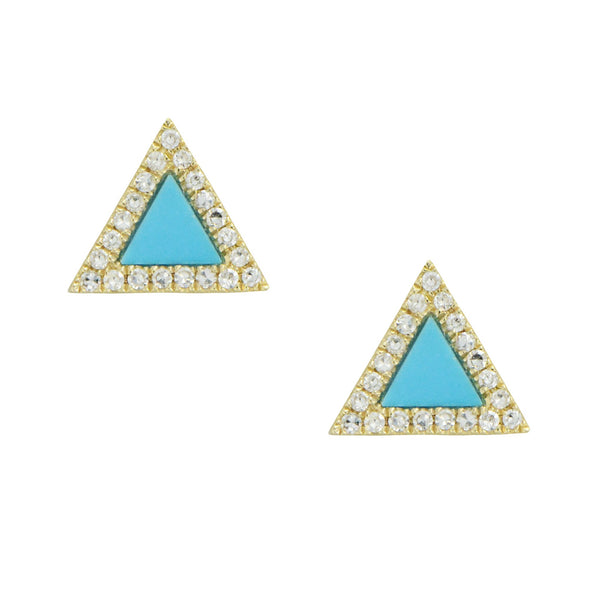 Triangle Turquoise Diamond Studs