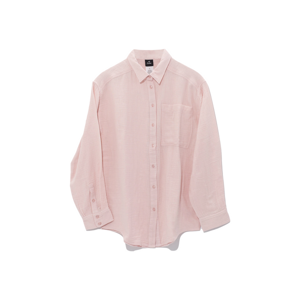 Double Gauze Boyfriend Coverup Shirt in Rosewater